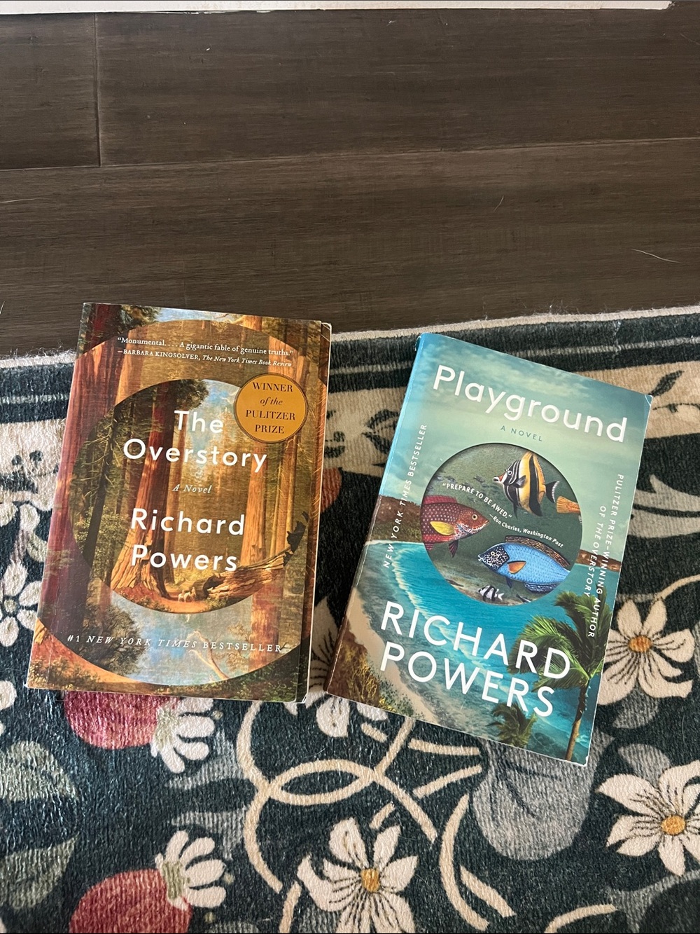Richard Powers set of two books- the overstory and playground